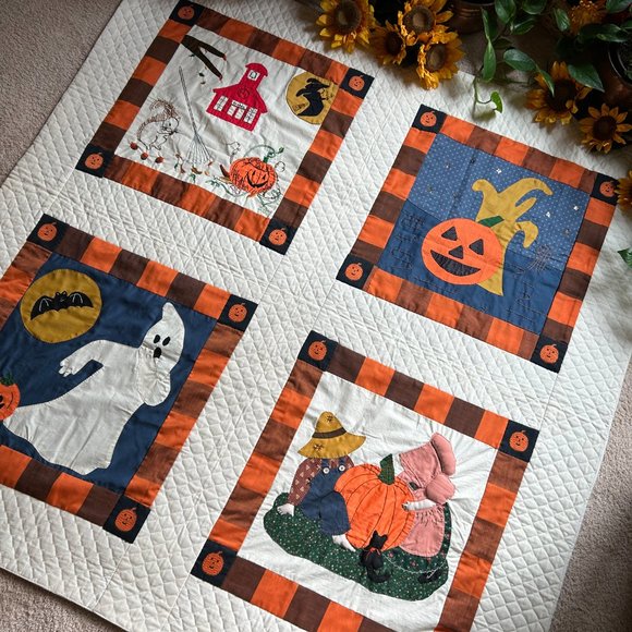 Halloween Applique, Embroidery, and Patchwork Lap Quilt - Picture 12 of 15